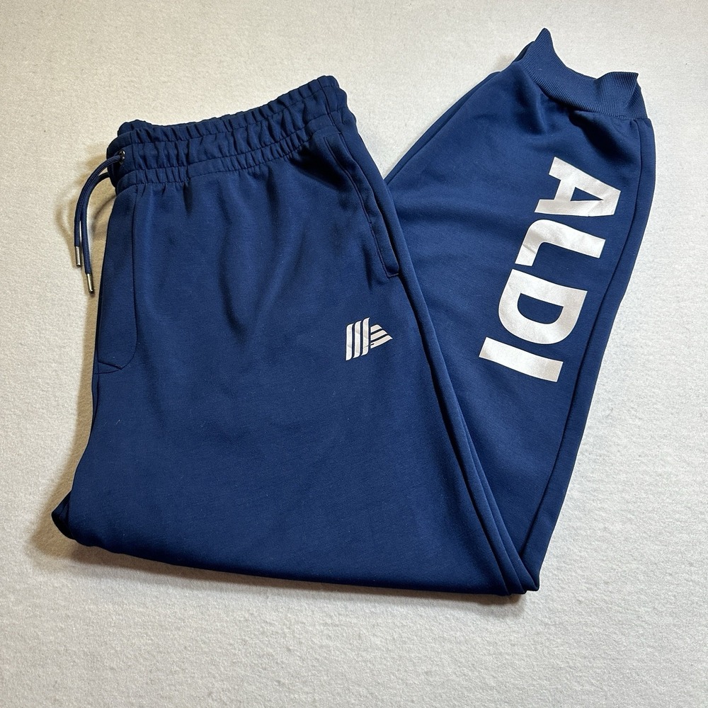 ALDI Gear Jogger Pants Unisex XXL Navy Blue Drawstring Pockets Athletic Lounge